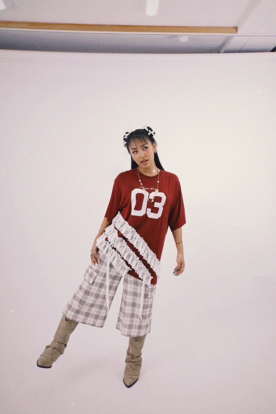 LB03 x SPACELOV3 CHECK HALF PANTS